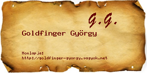 Goldfinger György névjegykártya